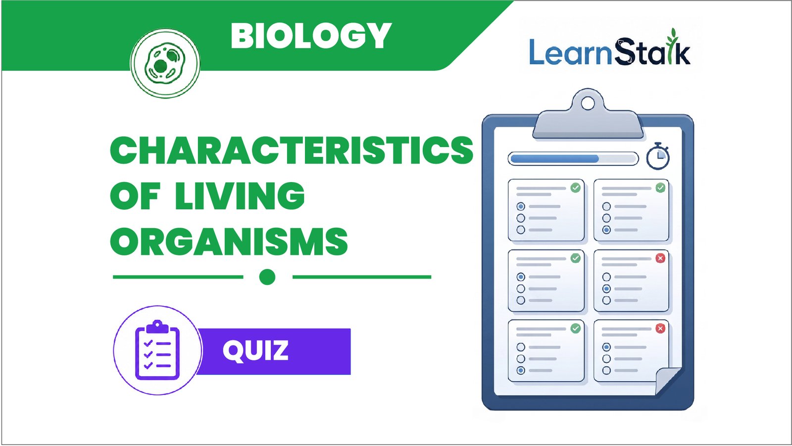 Characteristics of Living Organisms Quiz