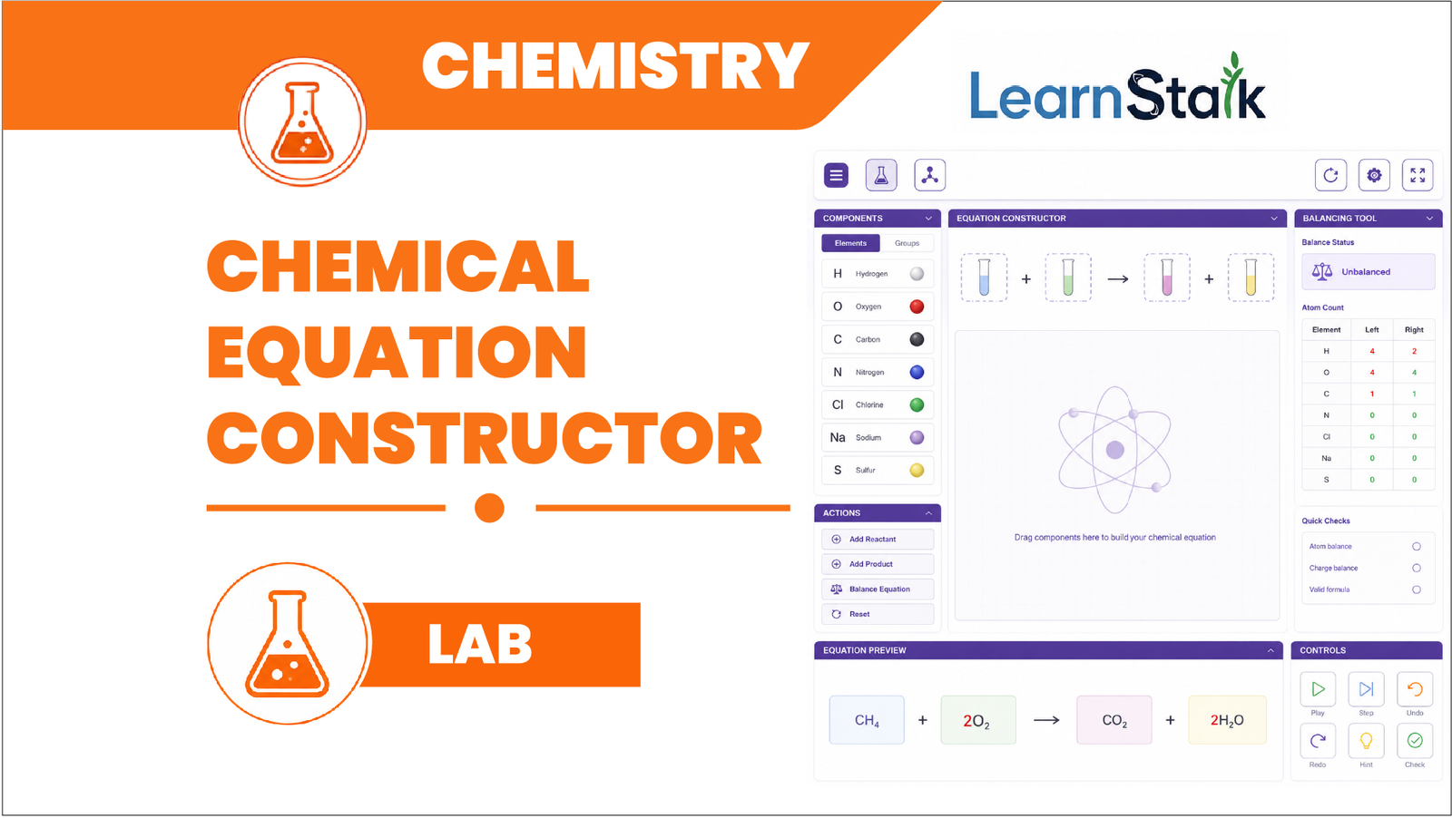 Chemical equation constructor